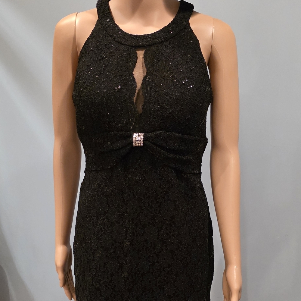 Night Way Collections Elegant Black Lace Mini Dress - LIKE NEW, SZ 4